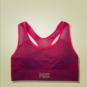 PINK seamless lightly lined gym racer back